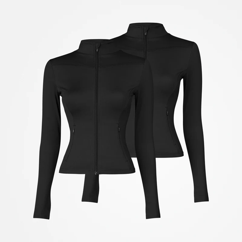 Sportjacke Damen mit Reißverschluss | Schwarz