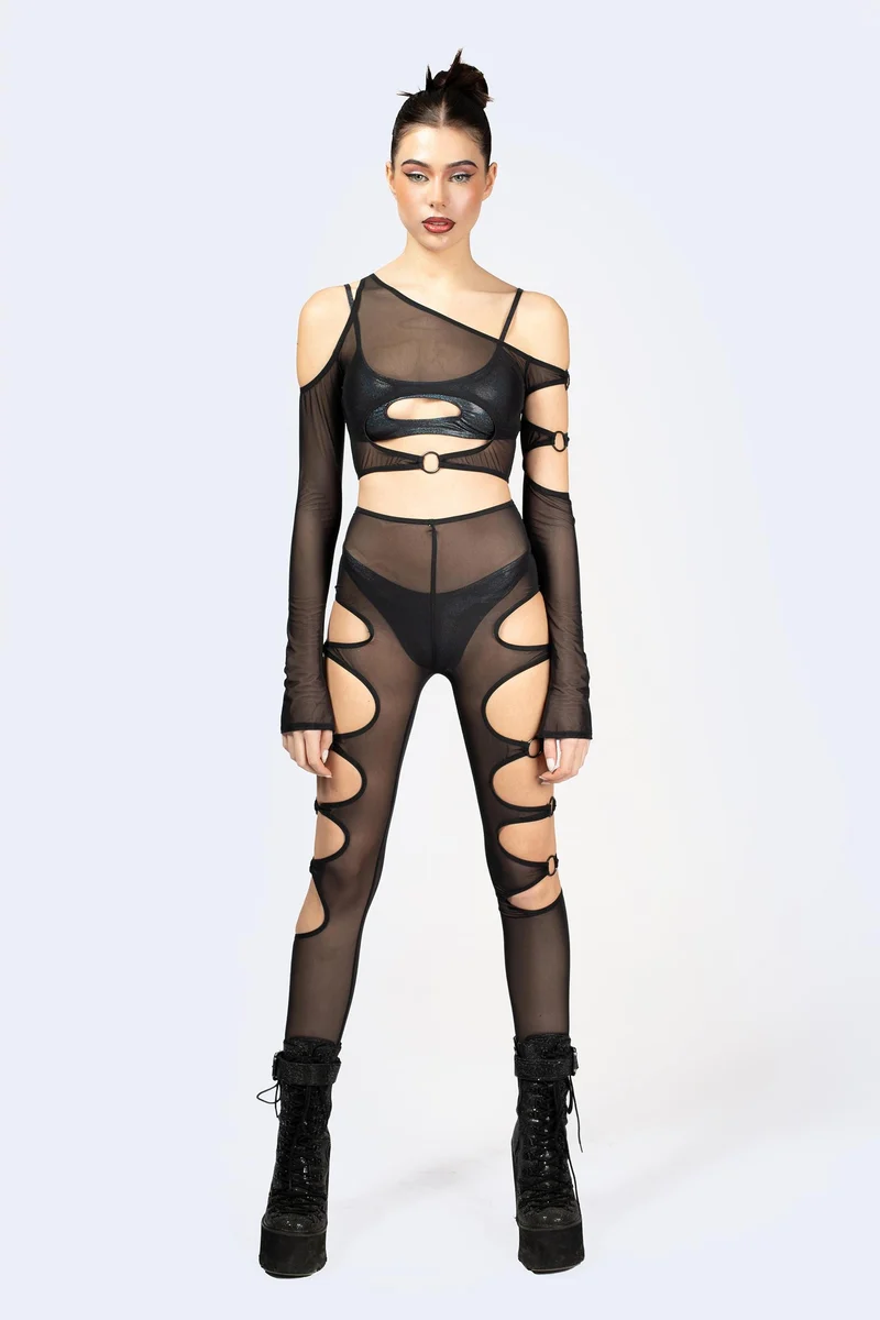 Transgress Mesh O-Ring Leggings