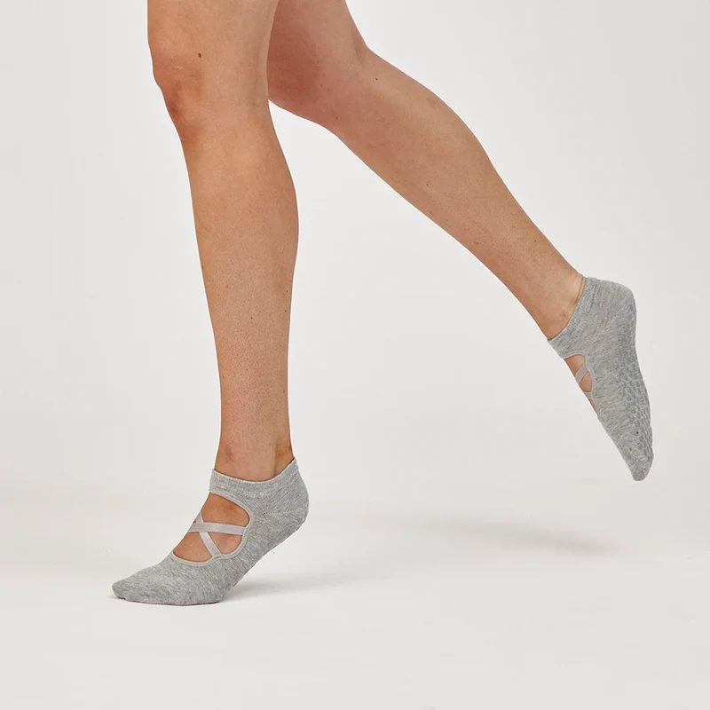 Pilates Socken mit Riemchen | Mix (Schwarz/Grau)