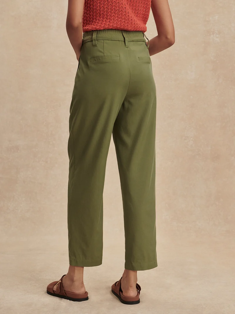 Soft Stretch Tapered Pleat Trouser Long