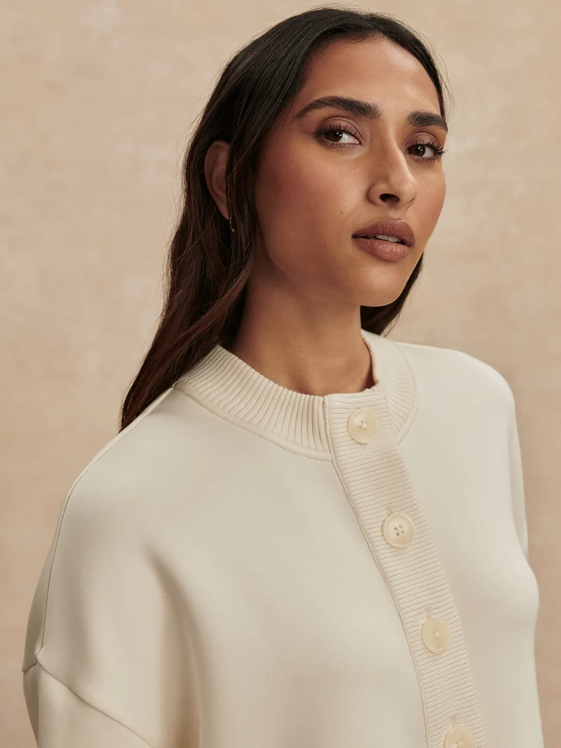 Reena Button Front Sweat
