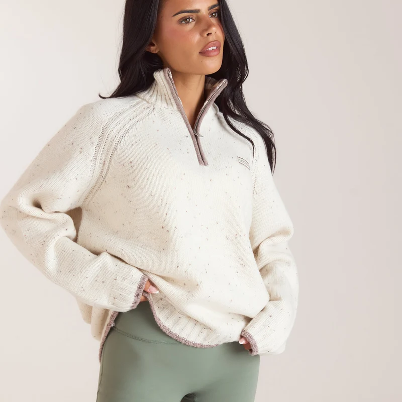 Strickpullover aus Wollmischung - Crèmefarbe