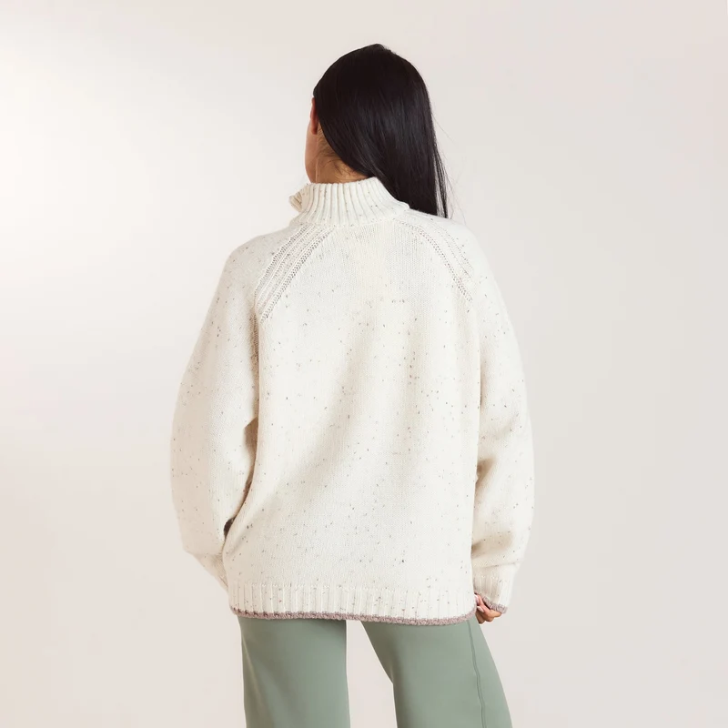 Strickpullover aus Wollmischung - Crèmefarbe