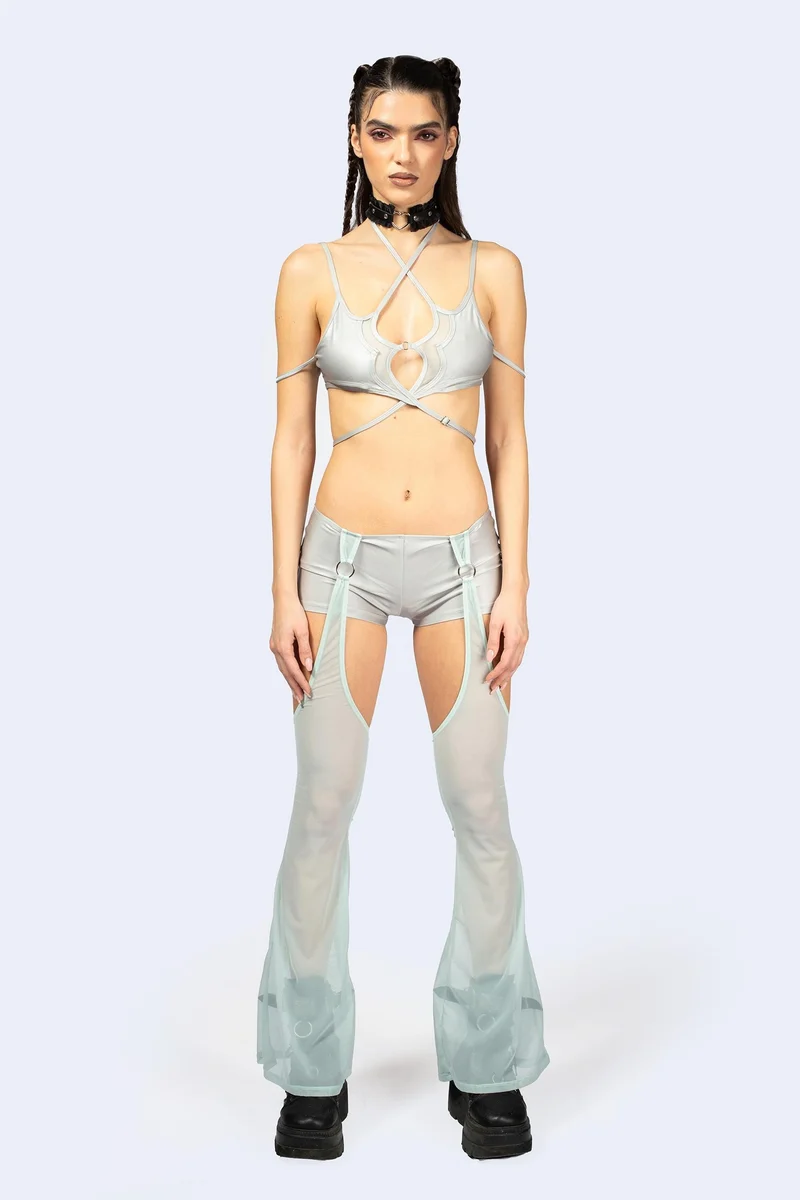 Entwined In Grey Top and Shorts with Chaps Set