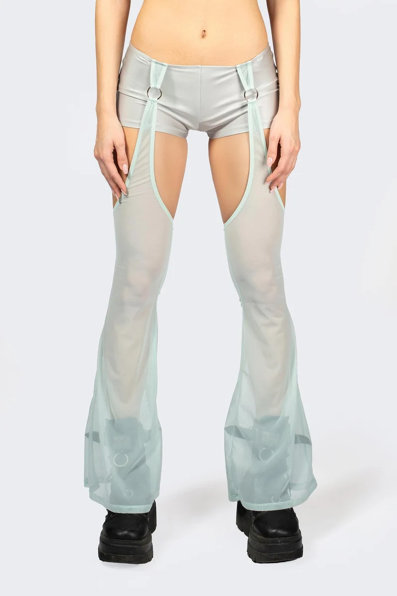 Entwined In Grey Top and Shorts with Chaps Set