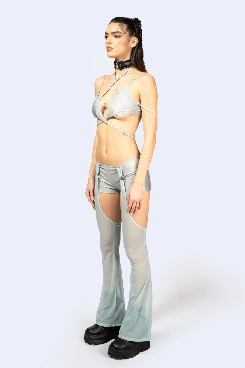 Entwined In Grey Shorts With Chaps