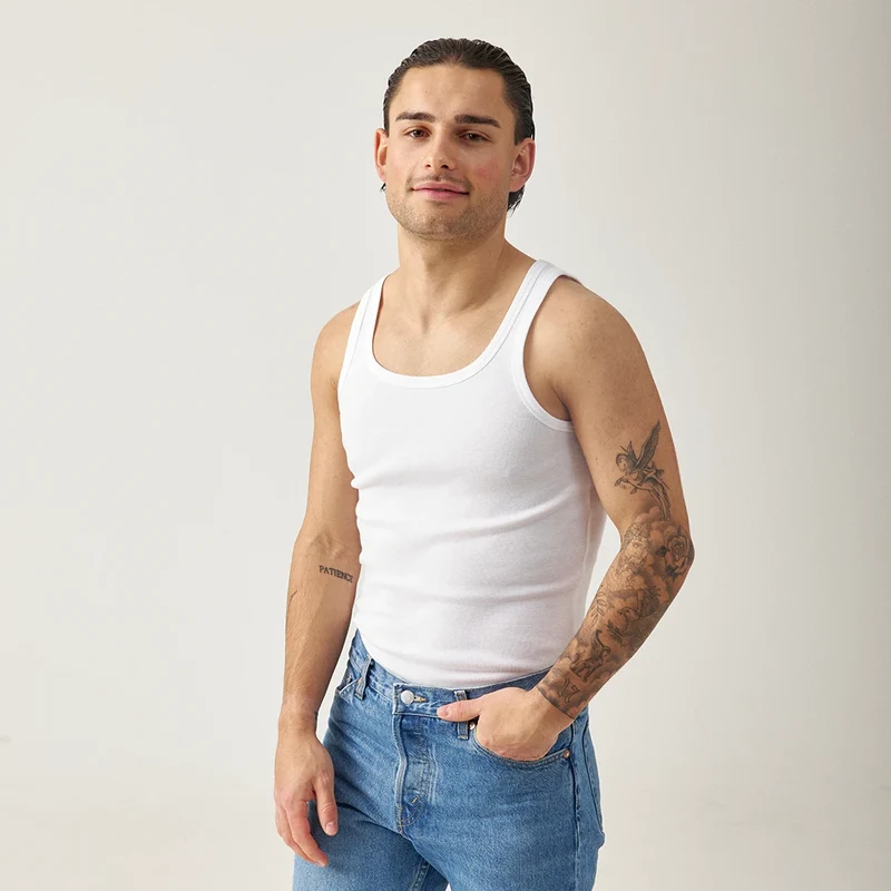 Unterhemd Tank Top Herren | Weiß
