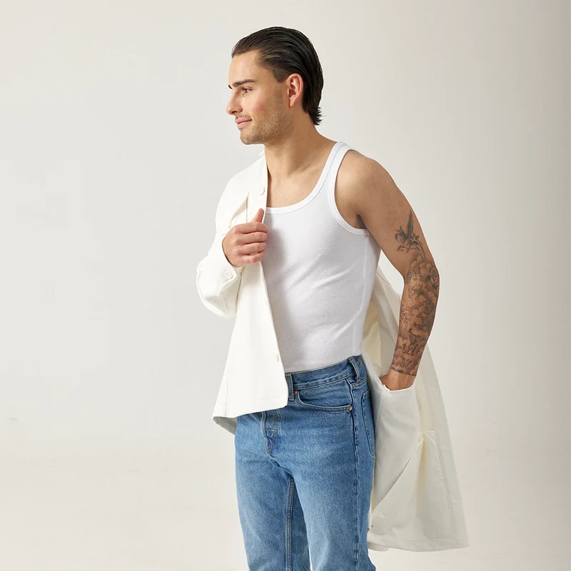 Unterhemd Tank Top Herren | Weiß