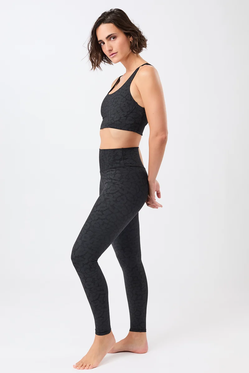 Monoprinted Tights - Leo Black