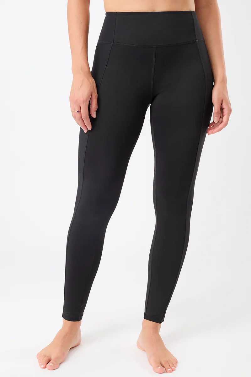 Rib Mix Legging - All Black