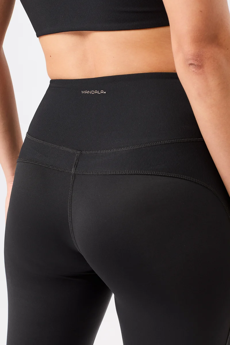 Rib Mix Legging - All Black