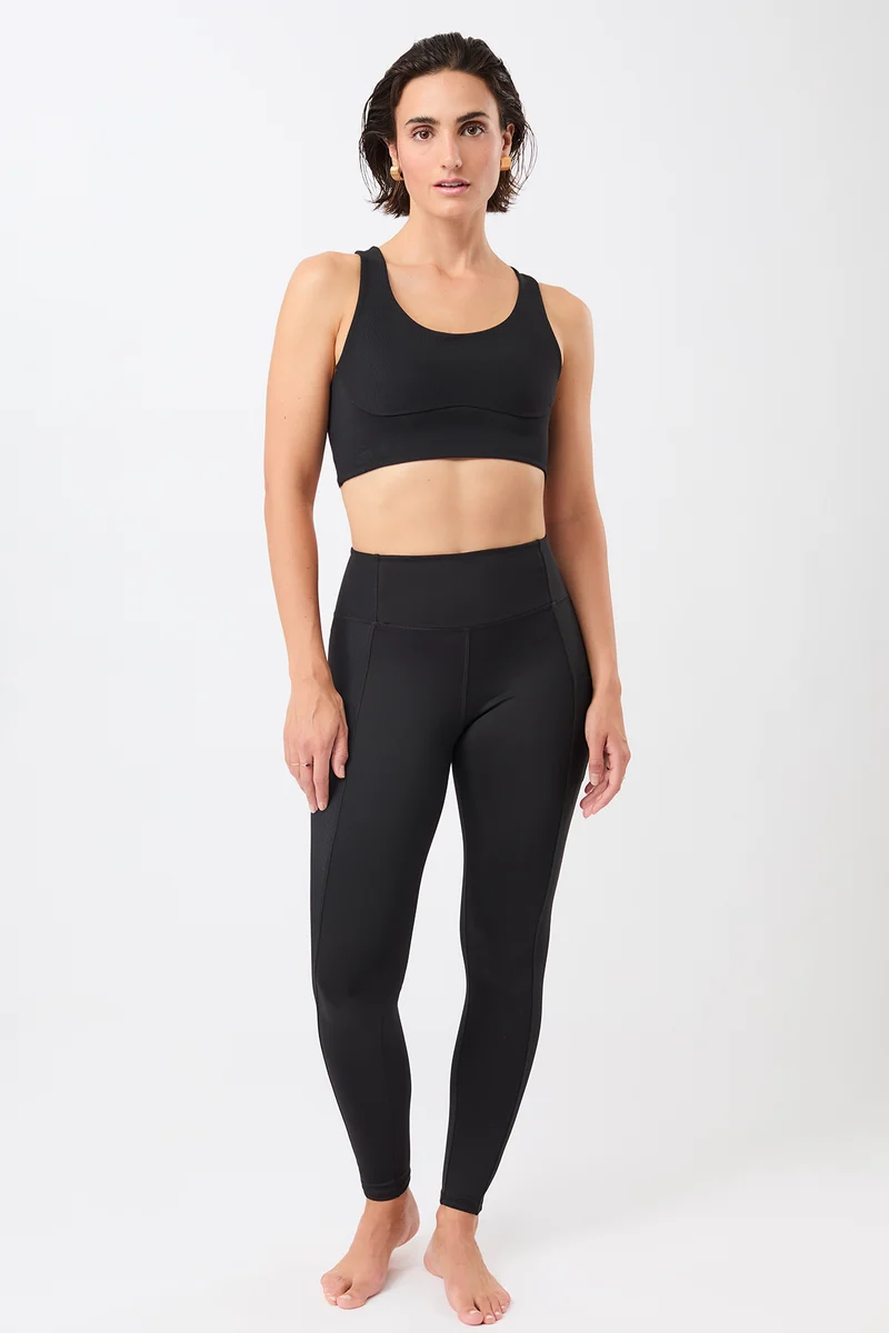 Rib Mix Legging - All Black