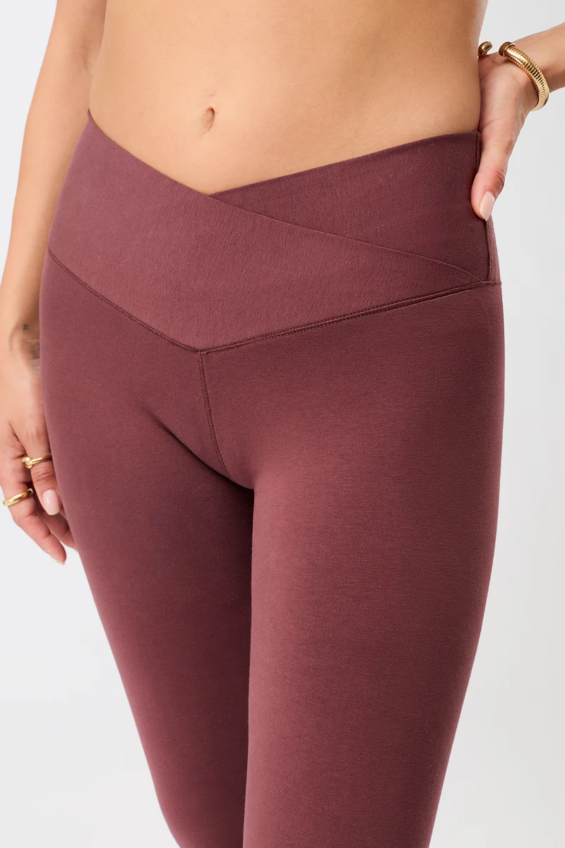 Wrap Legging - Rosewood, GOTS