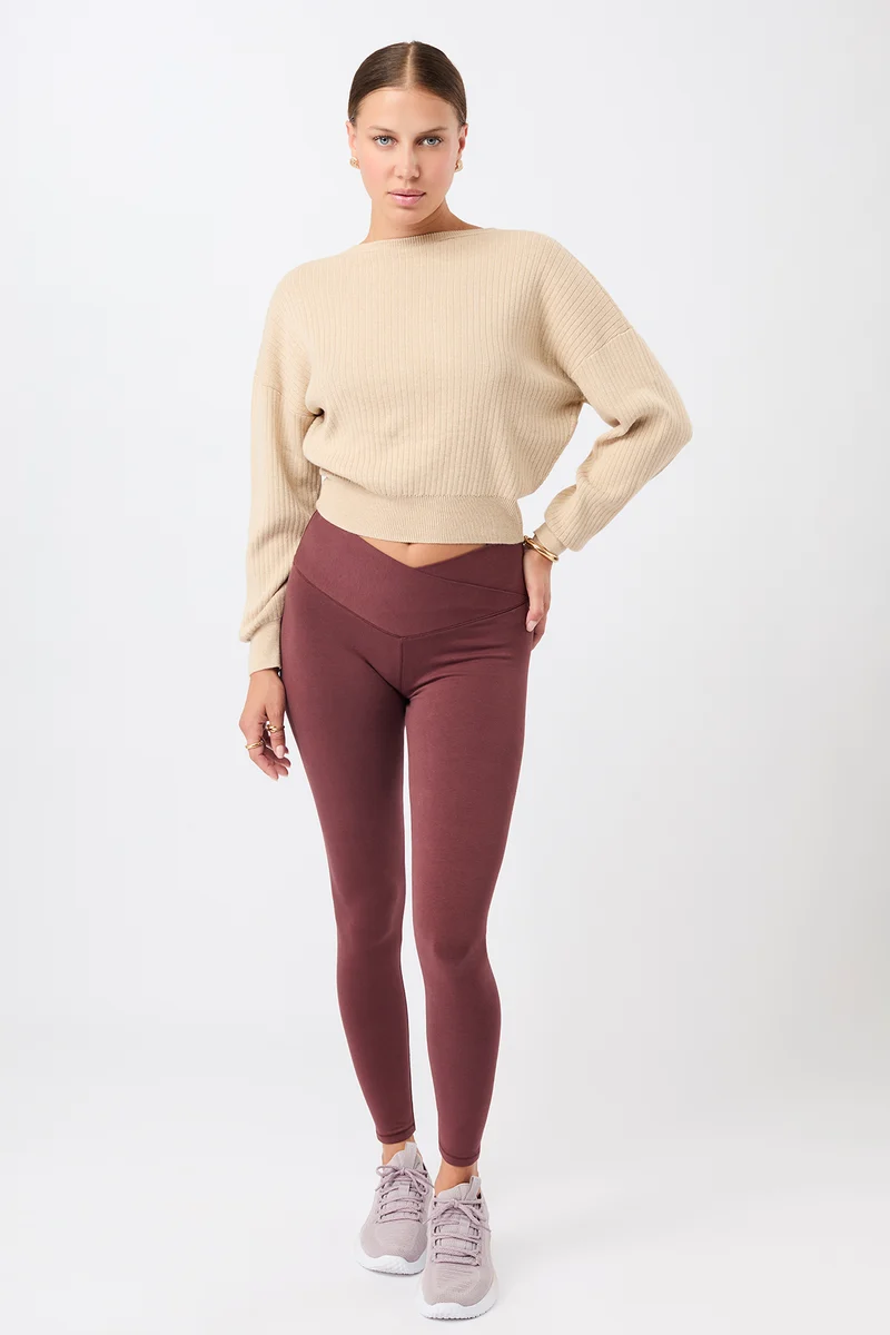Wrap Legging - Rosewood, GOTS