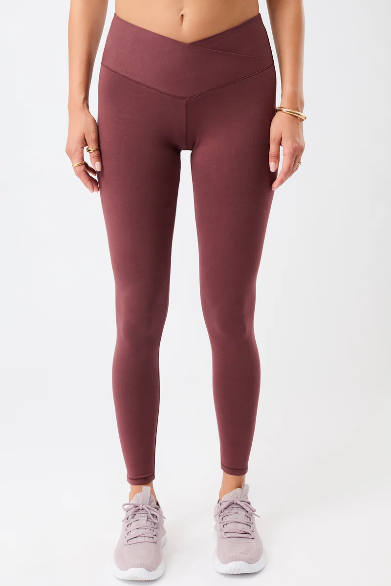 Wrap Legging - Rosewood, GOTS