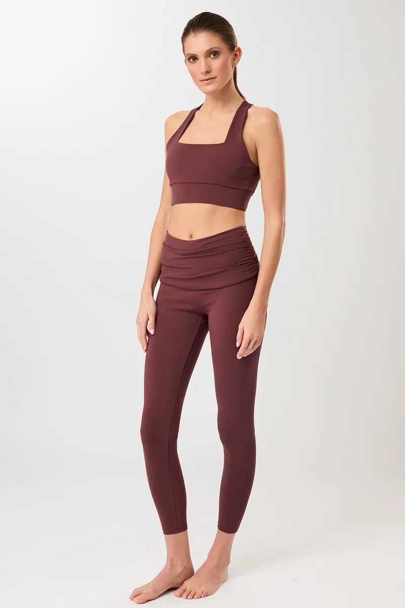 Pilates Tights - Rosewood, GOTS