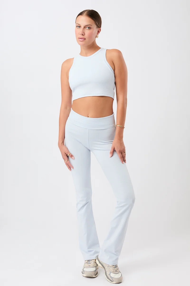 Legging Roll-Down Flared - Baby Blue, GOTS