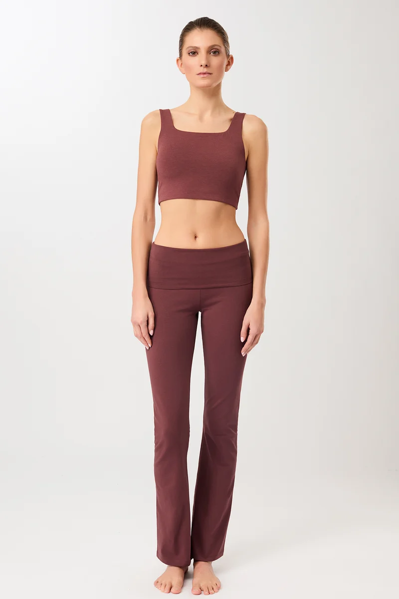 Legging Roll-Down Flared - Rosewood, GOTS