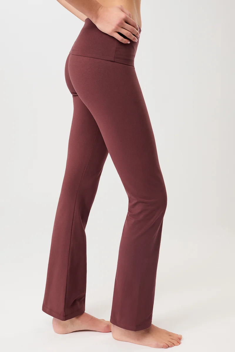 Legging Roll-Down Flared - Rosewood, GOTS
