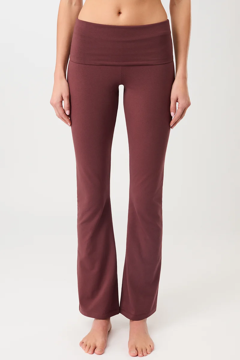 Legging Roll-Down Flared - Rosewood, GOTS