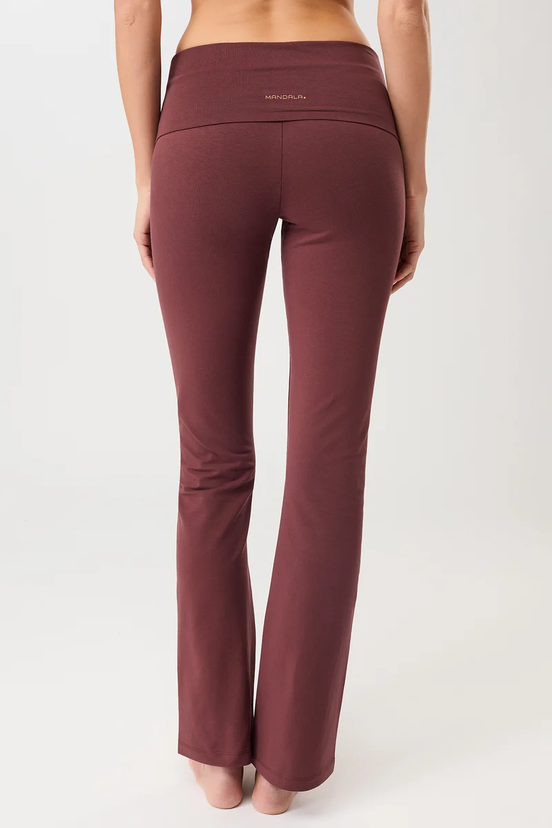 Legging Roll-Down Flared - Rosewood, GOTS