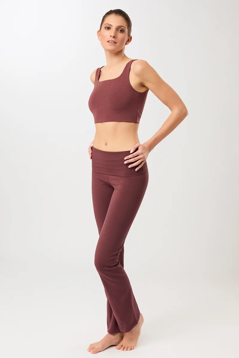 Legging Roll-Down Flared - Rosewood, GOTS