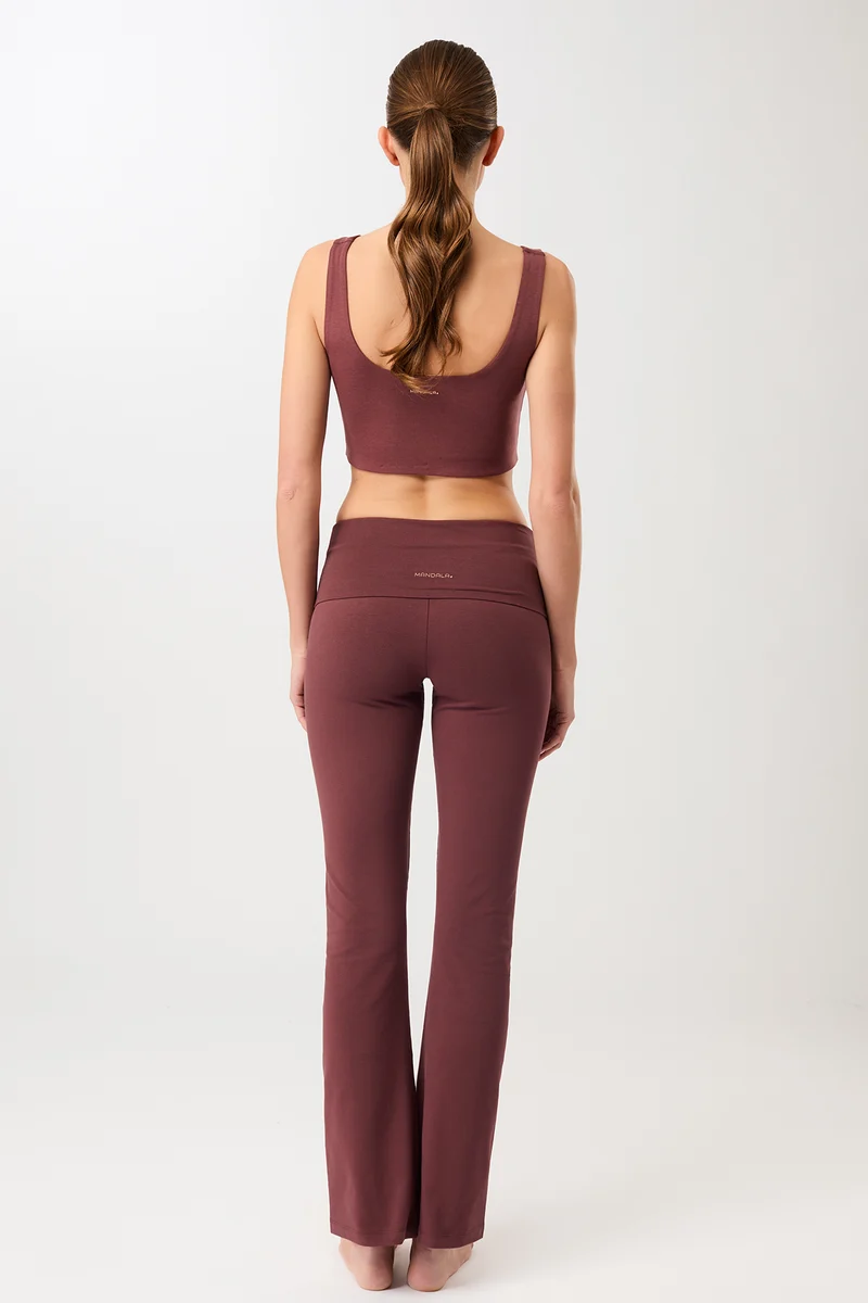 Legging Roll-Down Flared - Rosewood, GOTS