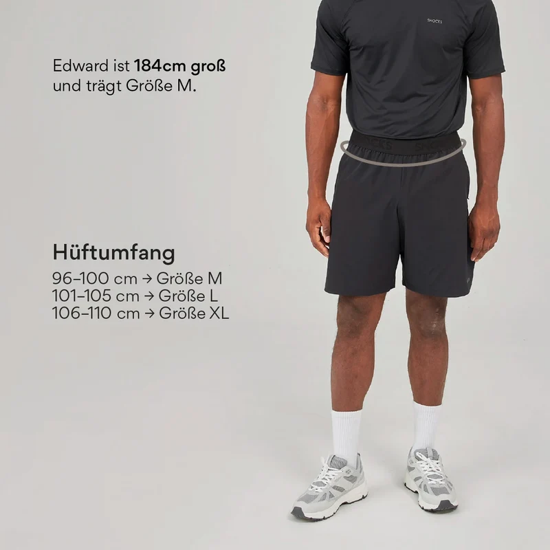 Kurze Sporthose mit Logo Herren | Schwarz