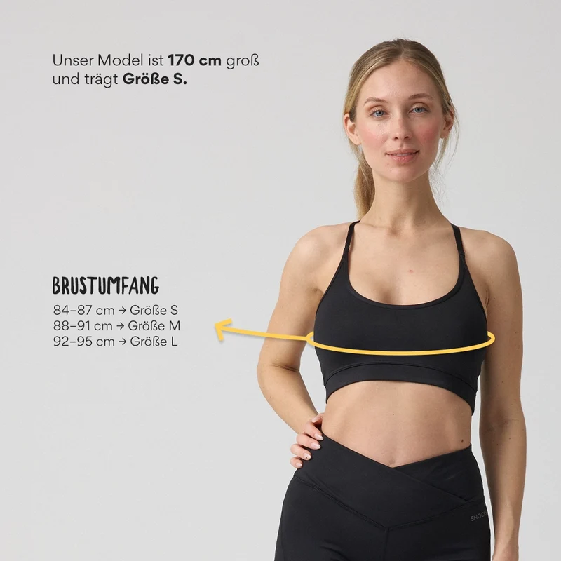 Sport-BH X Back | Schwarz