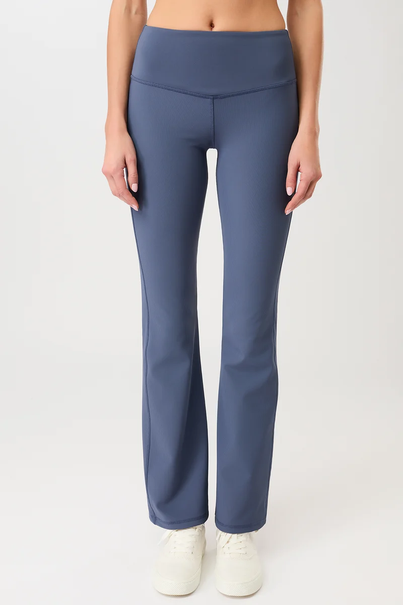 Flared & Ribbed Pants - Eclipse Blue