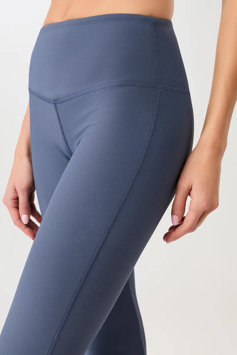 Flared & Ribbed Pants - Eclipse Blue