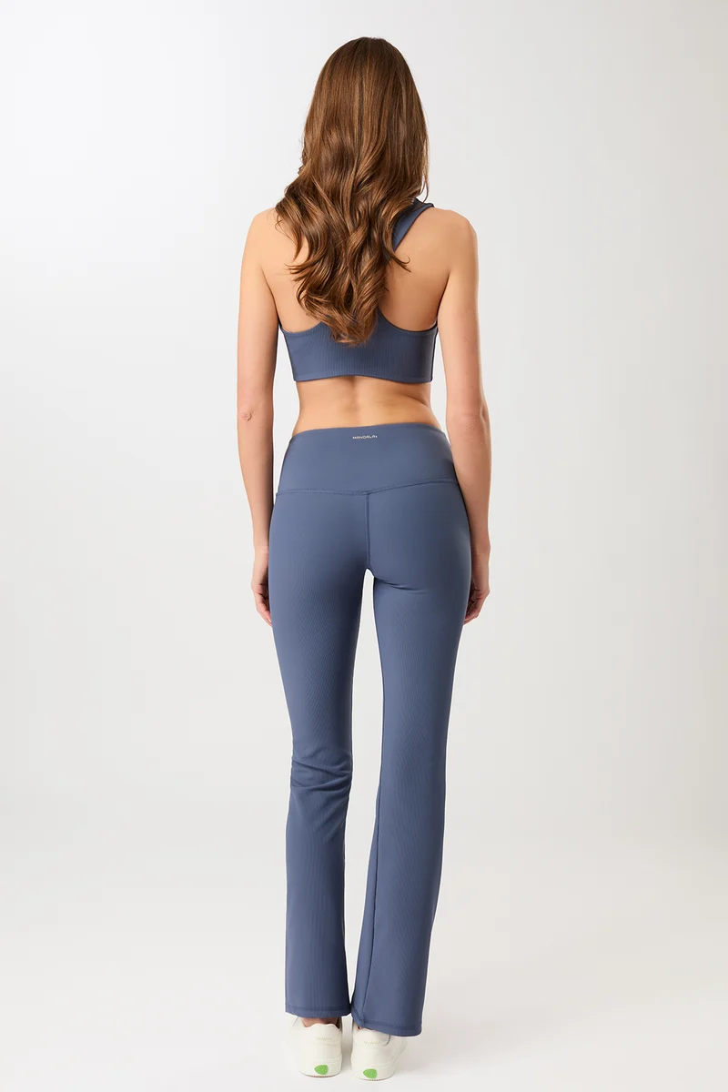 Flared & Ribbed Pants - Eclipse Blue