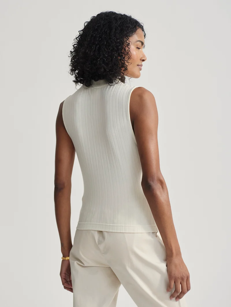 Modal Rib Mock Neck Fitted Tank