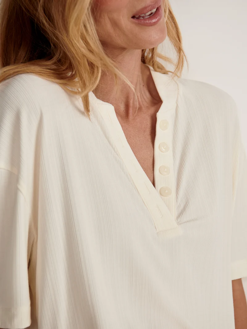 Kasey Mock Placket Rib Tee 2.0