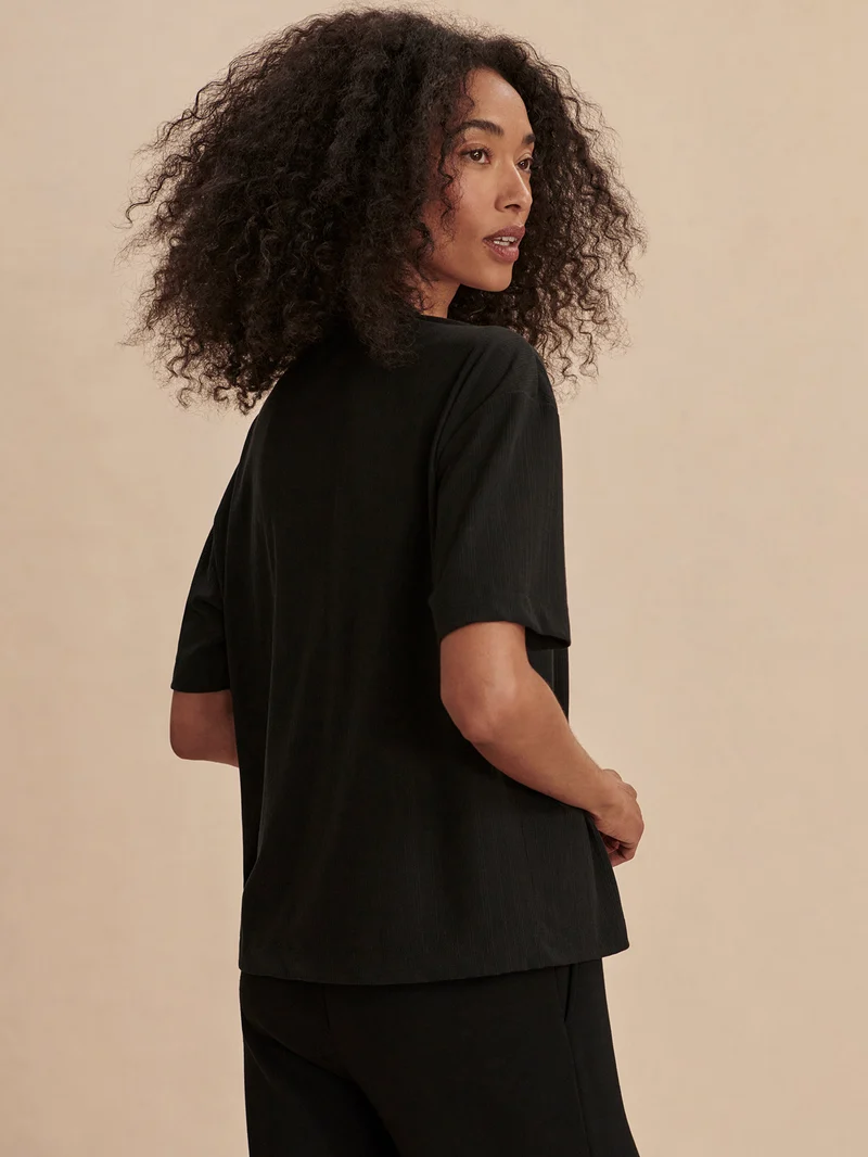 Kasey Mock Placket Rib Tee 2.0