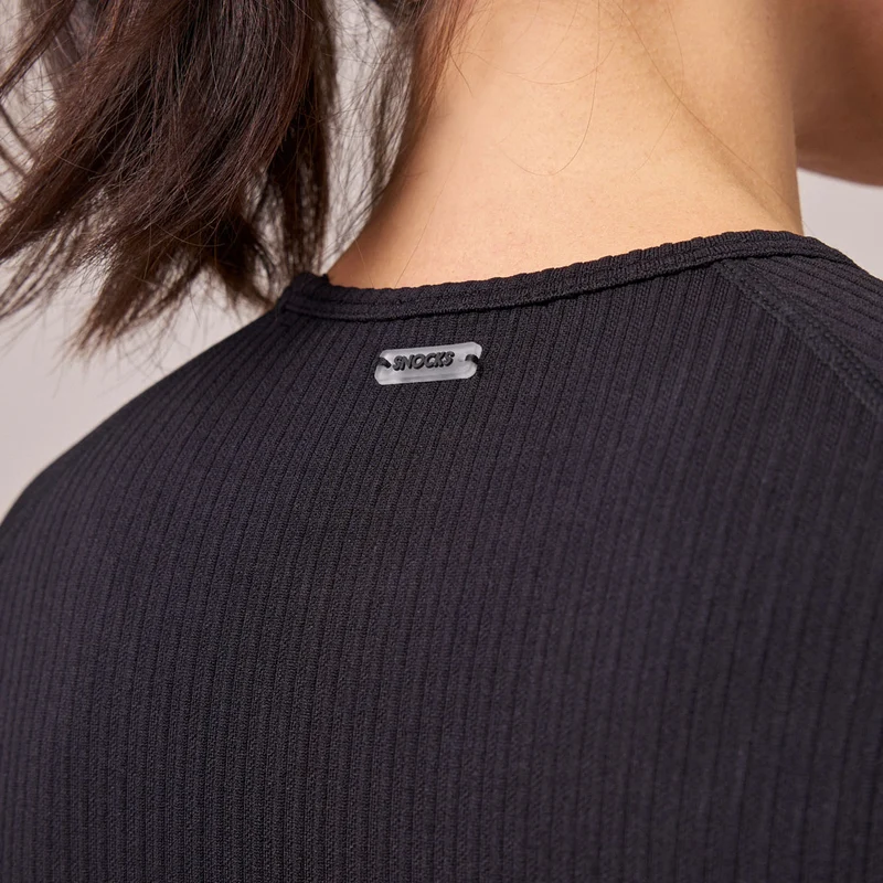 Geripptes Sportshirt langarm Damen | Pastelllila