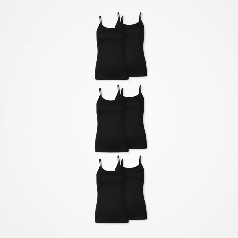 Damen Spaghetti Tops | Schwarz