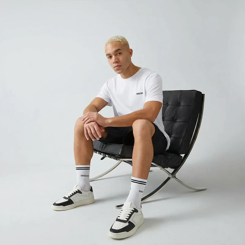 Hohe Sportsocken mit Streifen | Grau