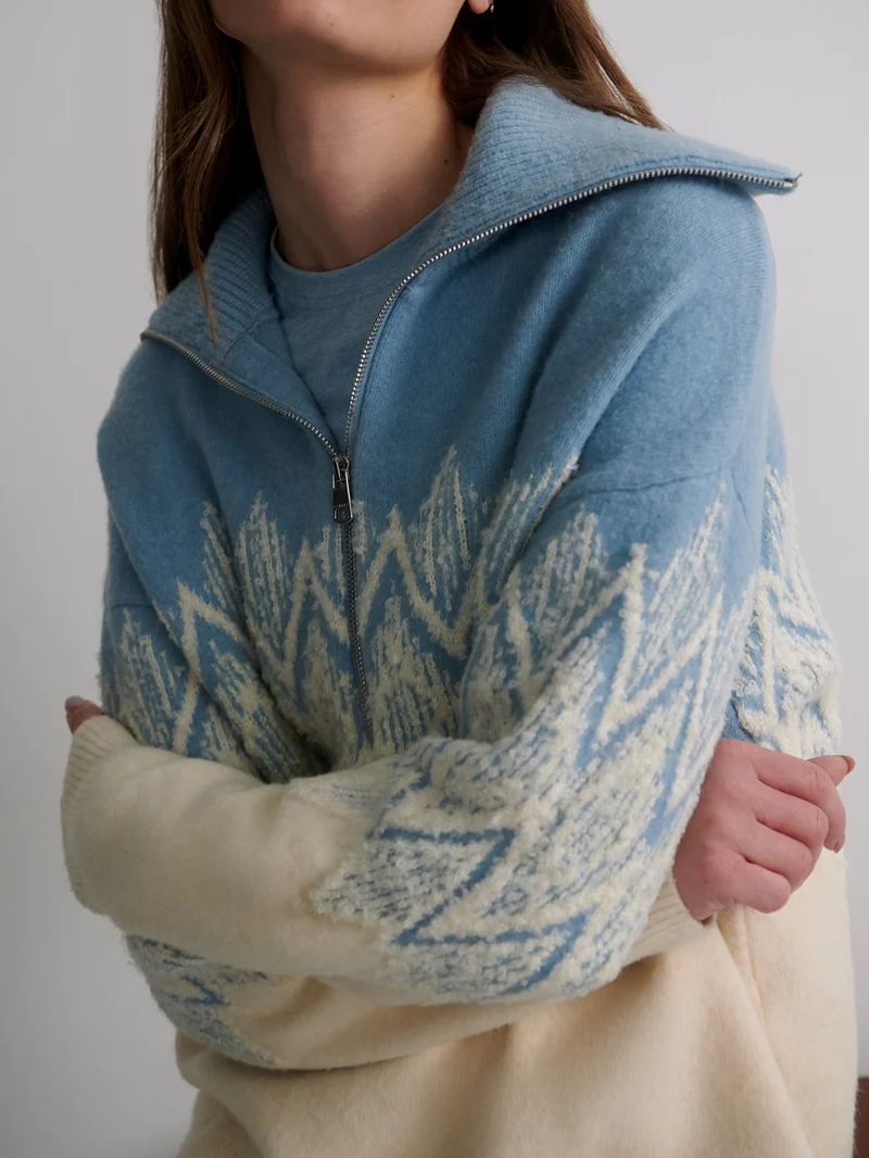Hedda Fairisle Half-Zip Knit