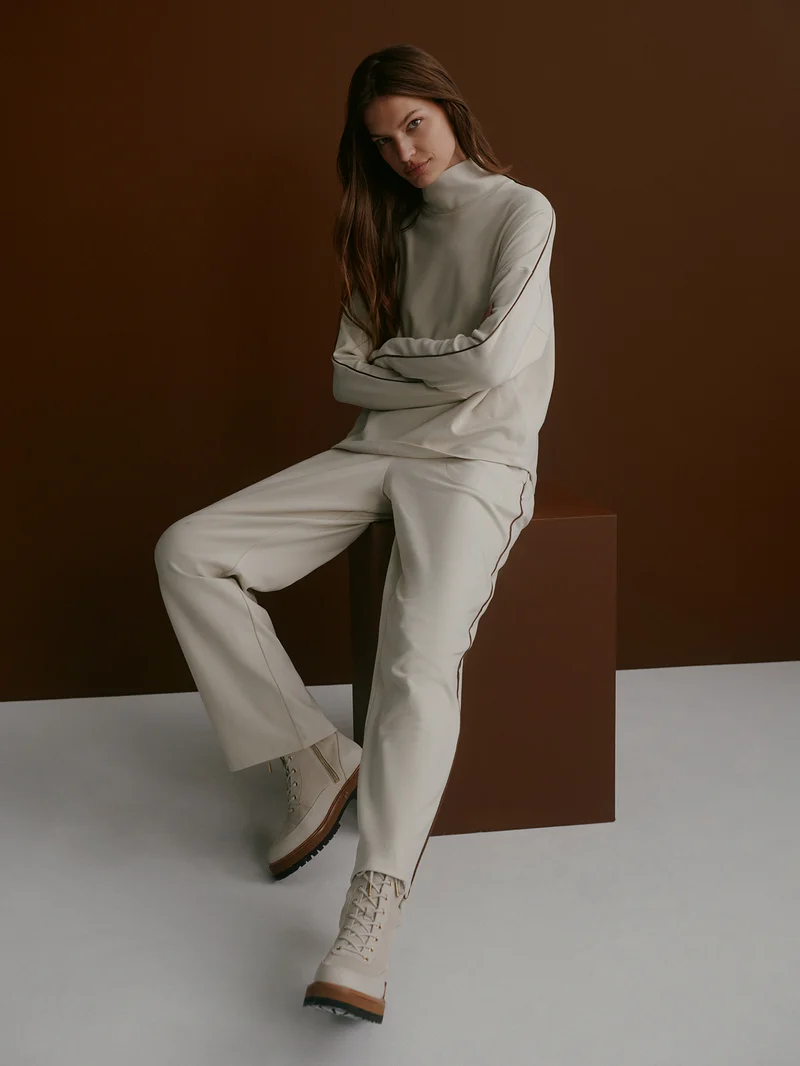 Brushed Rib Straight-Leg Pant 28