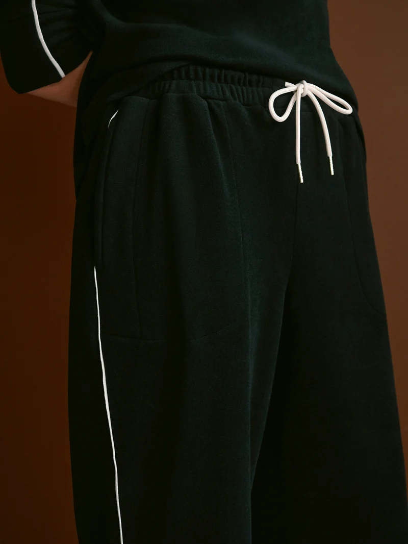 Brushed Rib Straight-Leg Pant 30