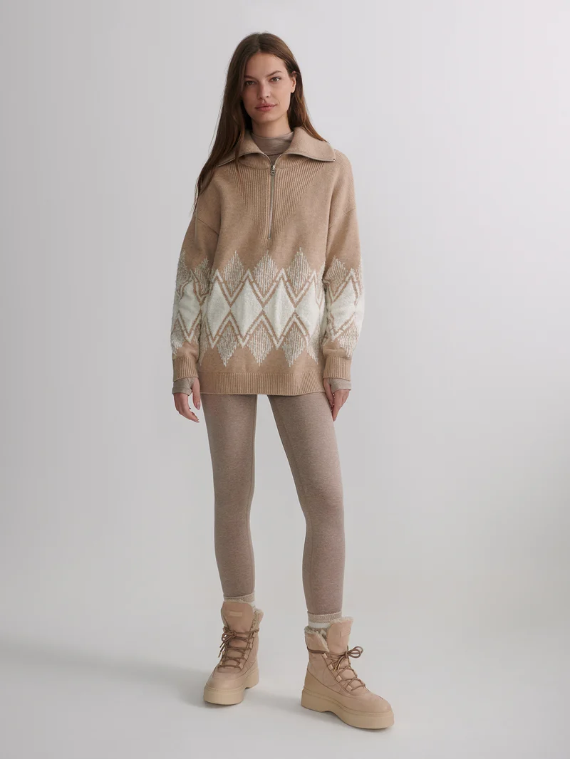Betty Jacquard Half-Zip Knit