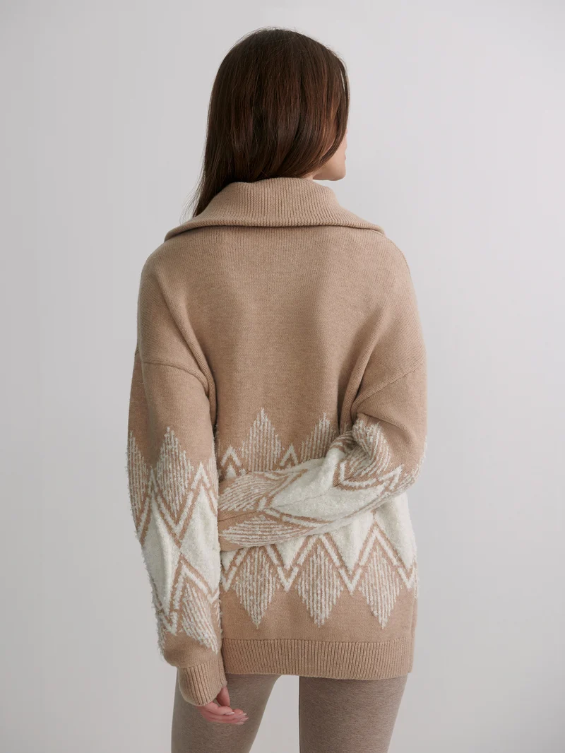 Betty Jacquard Half-Zip Knit