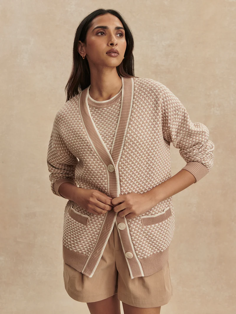 Tarran Stitch Knit Cardigan