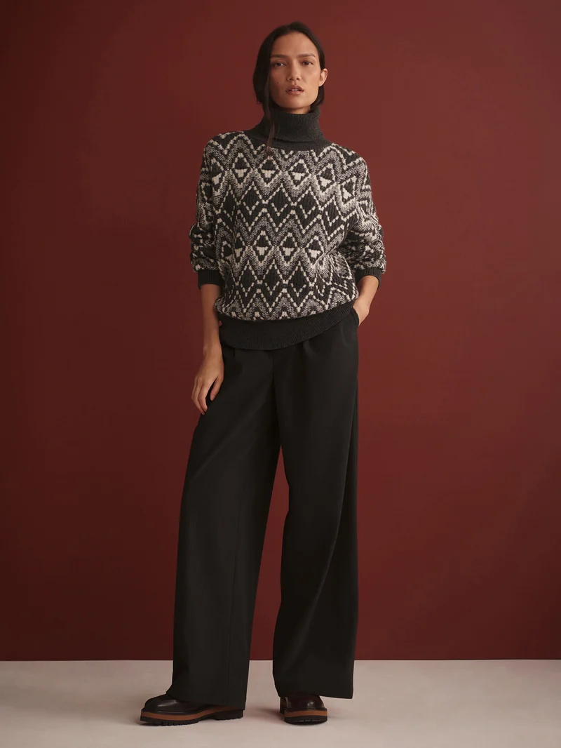 Ida Relaxed Fairisle Roll-Neck Knit