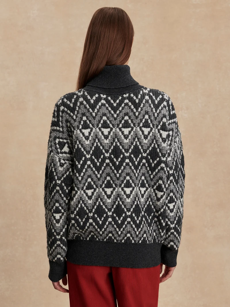 Ida Relaxed Fairisle Roll-Neck Knit