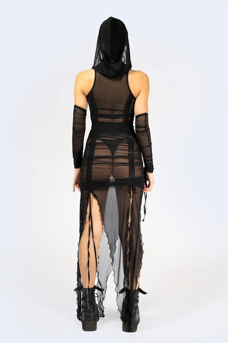 Message Received Ruched Dress and Hood