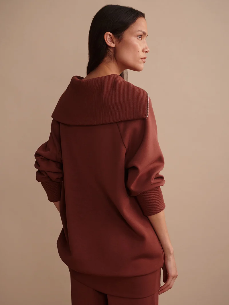 Xina Half-Zip Longline Sweat