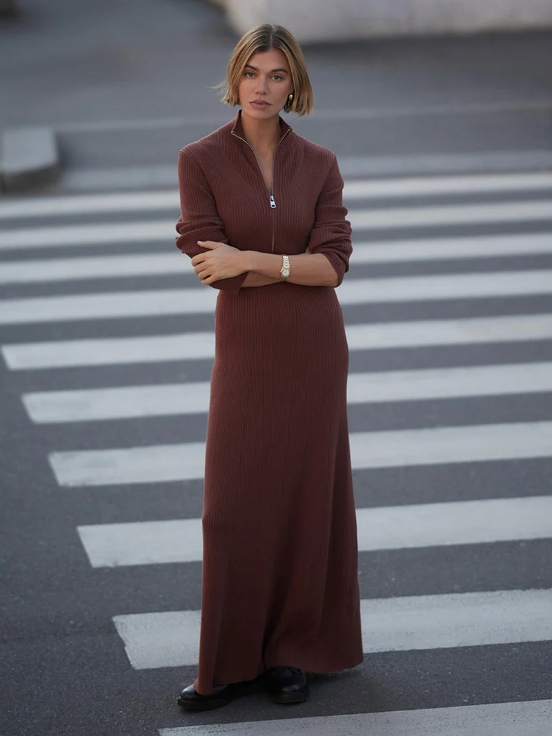 Burnet Zip Knit Maxi Dress