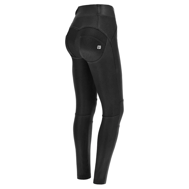 WR.UP Push-Up High Waist Skinny Vegan Leather Pant Python Style - Black